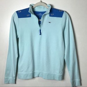 Vineyard Vines light blue 1/4 zip neck pullover. L